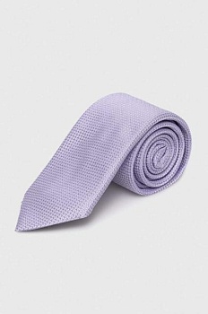 foto шелковый галстук boss цвет фиолетовый