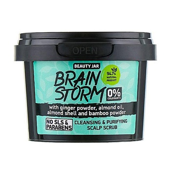 foto очищувальний скраб для шкіри голови beauty jar brain storm cleansing & purifying scalp scrub, 100 г