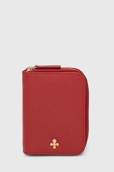 foto кожаный кошелек lilou женский цвет красный