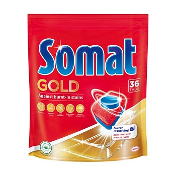 foto таблетки для посудомоечной машины somat gold, 36 шт