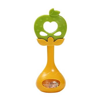 foto детская игрушка прорезыватель-погремушка lindo яблоко, от 3 месяцев (б 388)