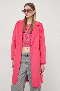 foto шерстяное пальто patrizia pepe цвет розовый переходной