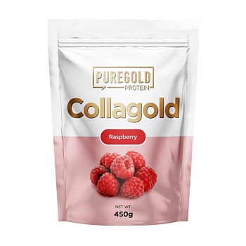 foto дієтична добавка колаген в порошку pure gold protein collagold raspberry, 450 г
