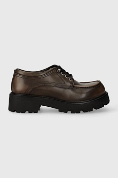 foto кожаные туфли vagabond shoemakers cosmo 2.0 женские цвет коричневый на плоском ходу 5649.018.19