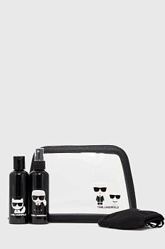 foto karl lagerfeld - набор для путешествия - косметичка, маска и две бутылочки черный цвет