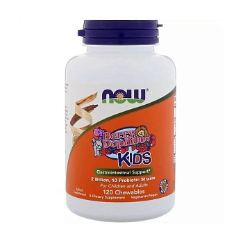foto дієтична добавка в жувальних таблетках now foods kids berry dophilus пробіотики для дітей, 120 шт