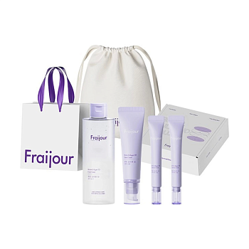 foto набор для лица fraijour retin-collagen 3d core cream (подарочная коробка + тонер, 250 мл + крем, 50 мл + крем, 2*15 мл + мешочек)
