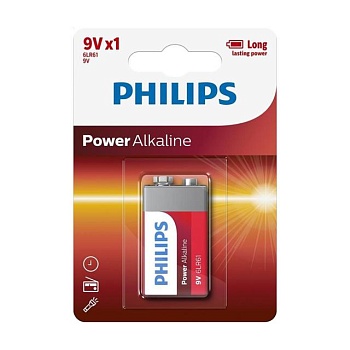 foto батарейка philips power alkaline 6lr61, 1 шт