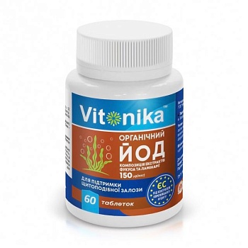 foto диетическая добавка в таблетках vitonika йод органический 150 мкг, 60 шт