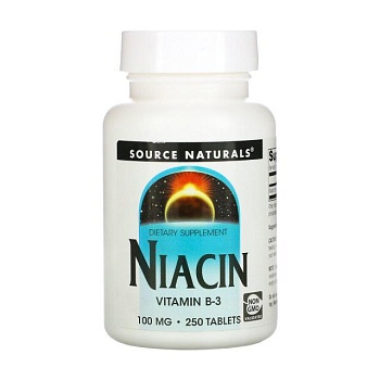 foto дієтична добавка в таблетках source naturals ніацин (в3) 100 мг, 250 шт