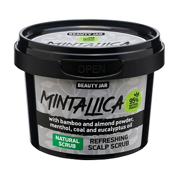 foto очищающий скраб-шампунь для кожи головы beauty jar mintallica refreshing scalp scrub очищающий, для кожи головы, 100 г