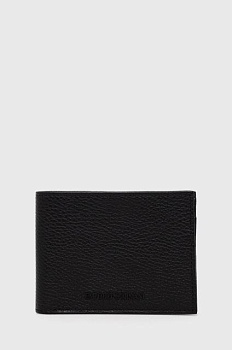 foto кожаные кошелёк и чехол для карт emporio armani мужской цвет чёрный