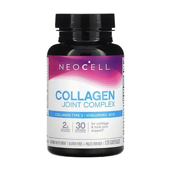 foto диетическая добавка в капсулах neocell neocell collagen joint complex type 2 hyaluronic acid коллаген 2 типа и гиалуроновая кислота, 120 шт