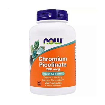 foto харчова добавка в капсулах now foods chromium picolinate хрому піколінат, 200 мкг, 250 шт