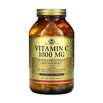 foto дієтична добавка вітаміни в капсулах solgar vitamin с вітамін c 1000 мг, 250 шт